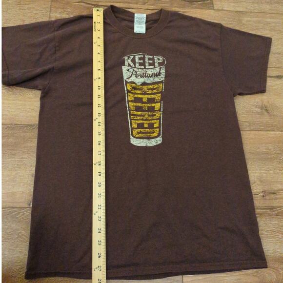 VTG Gildan Keep Portland Beered Weird Adult Large Shirt IPA Lager Cider Brown - Picture 4 of 6